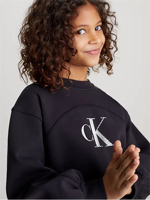 iridescent ck logo cn sweatshirt CALVIN KLEIN JEANS | IG0IG02414TBEH